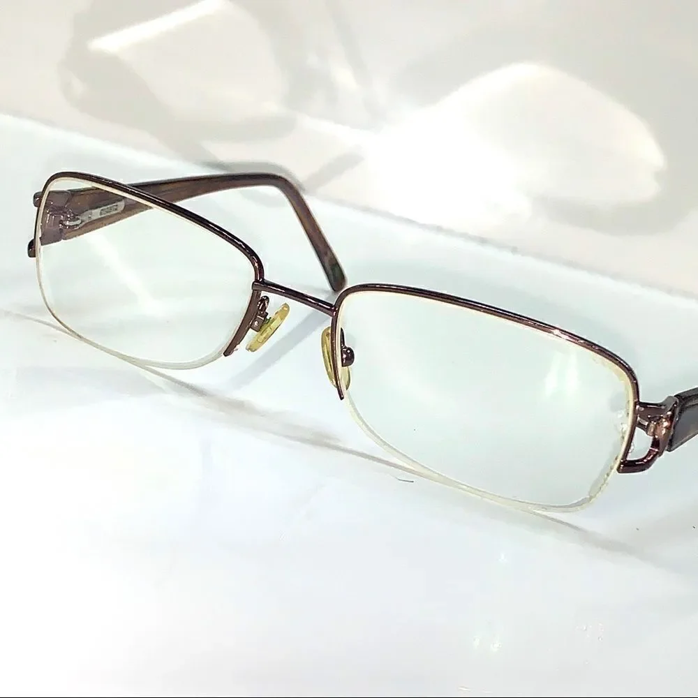Safilo Elasta Women Half Rim Bronze Eyeglass Frame